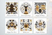 Gold Christmas Folk Art collection, an Object Graphic by DariSmartArt (Thumbnail 4 of 12)