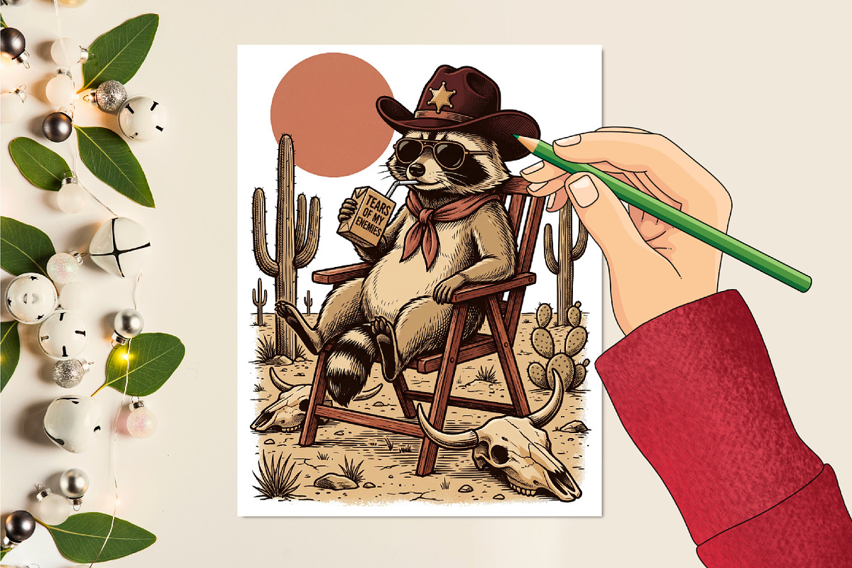 Funny Raccoon PNG Sublimation Bundle, an Object Illustration by Sublimation Artist (Photo 23 of 23)