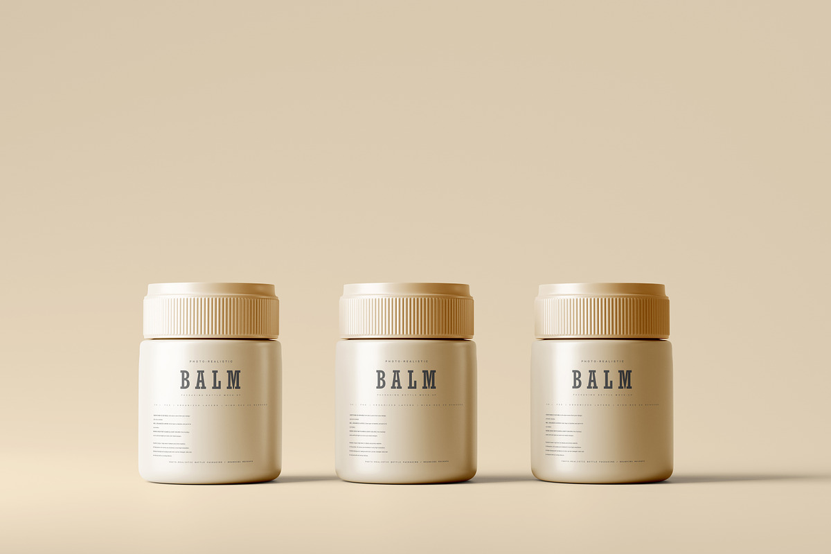 Ointment Balm Bottle Mockups, a Packaging Mockup by pmvch (Photo 4 of 7)