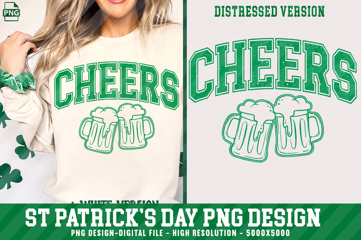 St patrick day Cheers Varsity Png, an Object Graphic by RETROVIBZDESIGNS