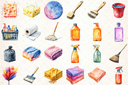 Cleaning Supplies Clipart Bundle, an Illustration by DreamCafeArt (Thumbnail 2 of 4)