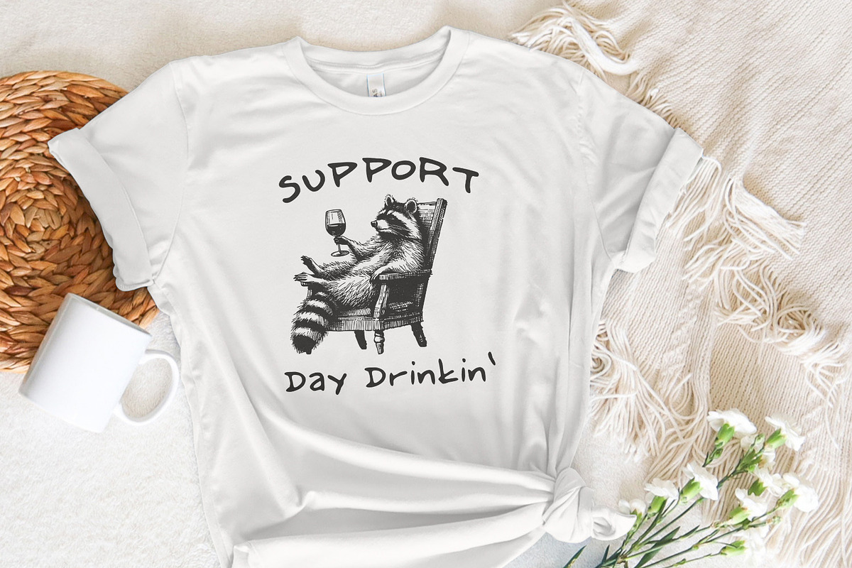 Raccoon with Wine, Day Drinking Art, an Illustration by SharpMarketplace (Photo 5 of 9)