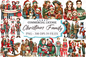 Christmas Family Clipart, an Illustration by designcity5