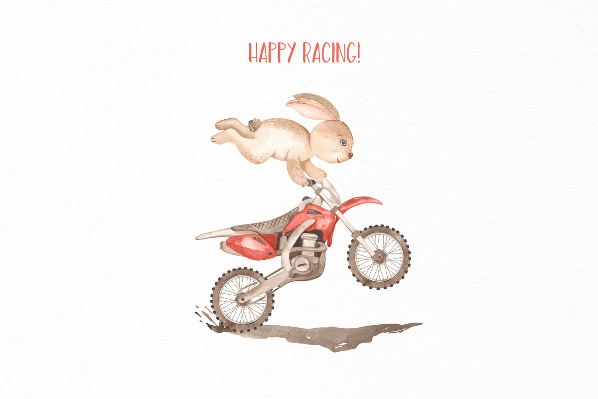 Dirt bikes watercolor, a Decorative Illustration by Marina Ermakova (Photo 11 of 11)