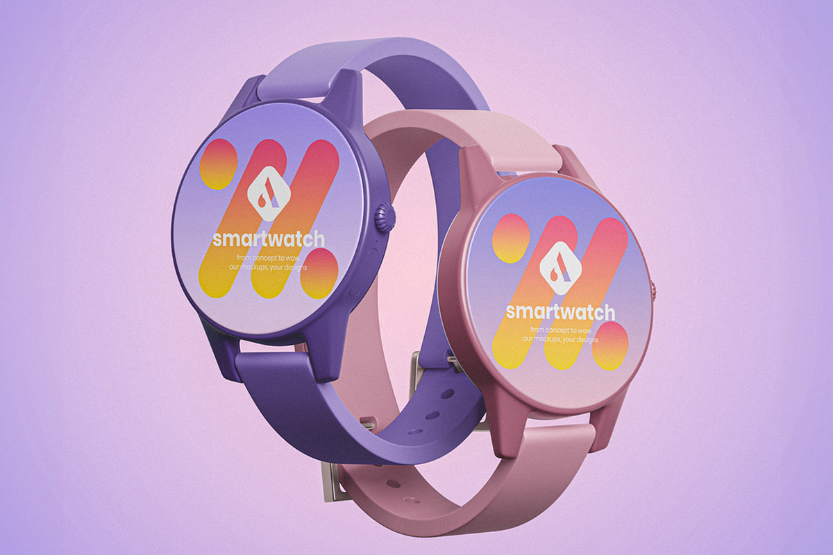 Smartwatch Set Mockup, a Wearable Device Mockup by Se٧enStudio (Photo 2 of 2)