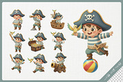 Friendly Pirate Kid Cute Cartoon, a Person Illustration by Gohsantosa (Thumbnail 3 of 4)