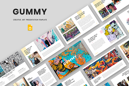 Gummy - Creative Art Google Slide, a Presentation Template by Biwarastudio