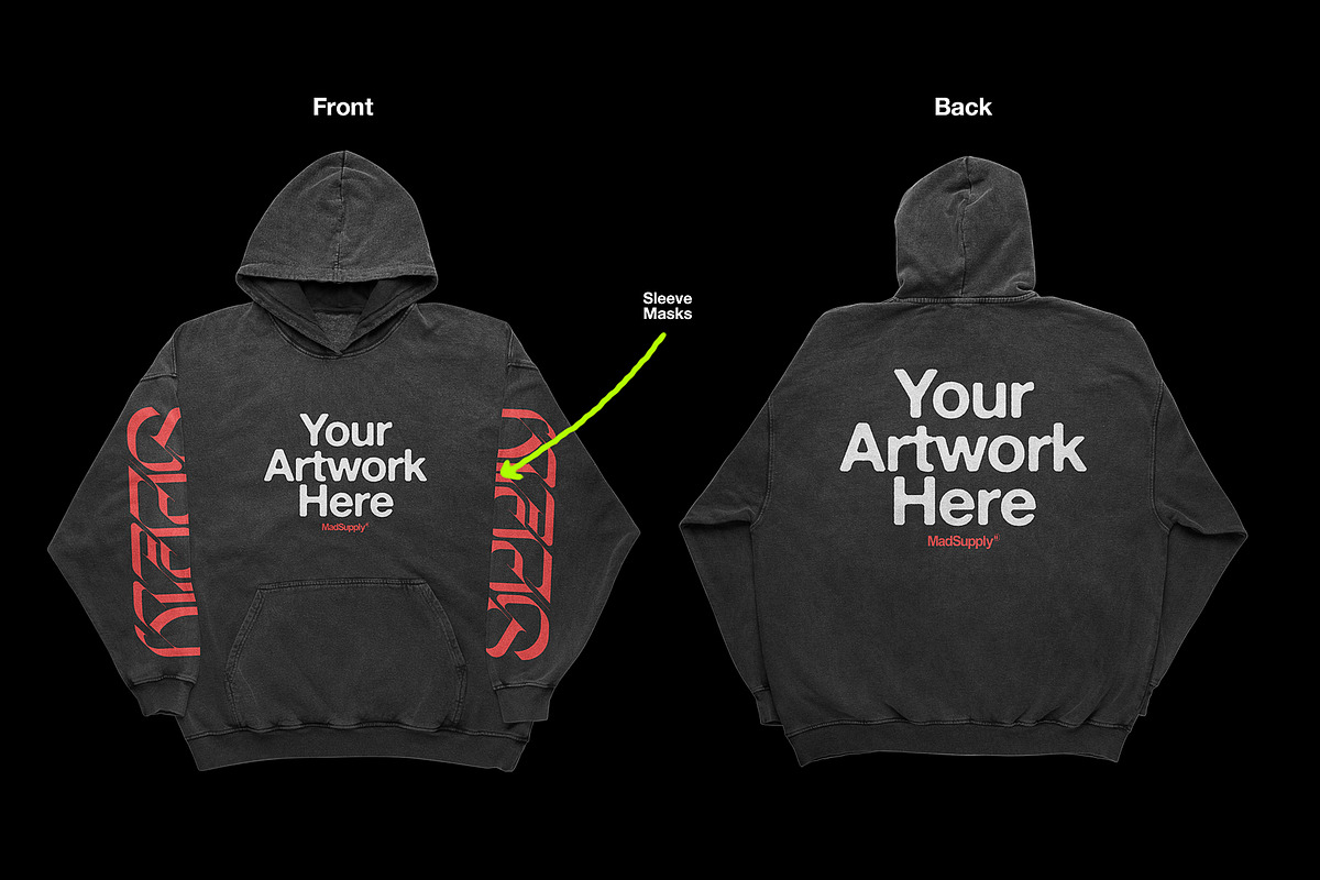 Vintage Oversized Hoodie Mockup, a Hoody Mockup by Mad Supply (Photo 2 of 6)