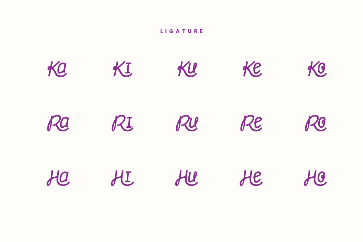 Kusrov - Playful Ligatures Font, a Handwritten Font by QR Design Studio (Photo 7 of 8)