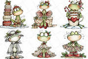 Coquette Christmas Frog Clipart, an Illustration by DreamPrint404 (Thumbnail 2 of 4)