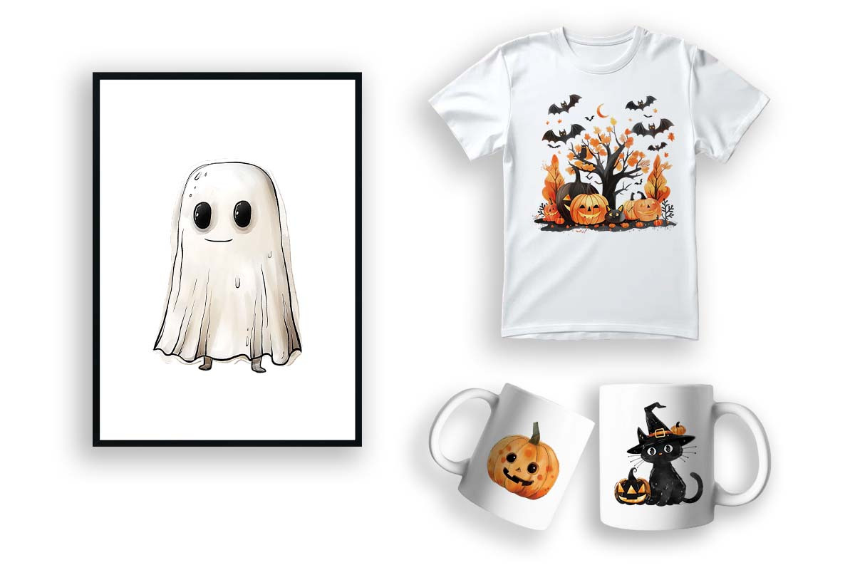 Halloween Clipart Design PNG Bundle2, a Decorative Illustration by Moon Studio (Photo 4 of 5)