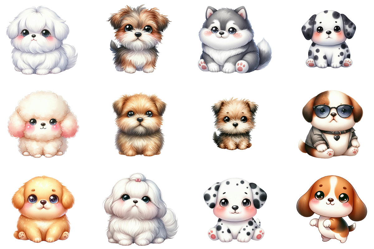 Watercolor Dogs Clipart, an Illustration by Designworld (Photo 3 of 5)
