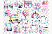 Back To School Clipart, a Person Illustration by GlamArtZhanna (Thumbnail 6 of 8)