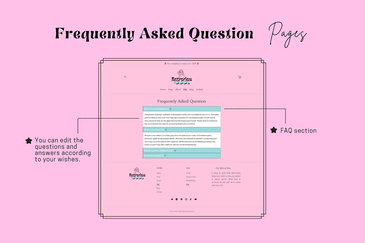 Pink Retro Shopify Theme, a Templates & Theme by DaisyStudio (Photo 10 of 10)