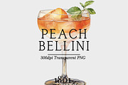 Peach Bellini Cocktail Illustration, an Illustration by 1801Prints (Thumbnail 1 of 4)