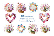 Cosmos Watercolor Floral Clipart, a Decorative Illustration by ForhadGFX (Thumbnail 7 of 15)