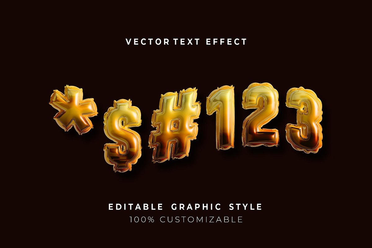 Shiny Golden Balloon Text Effect preview 2