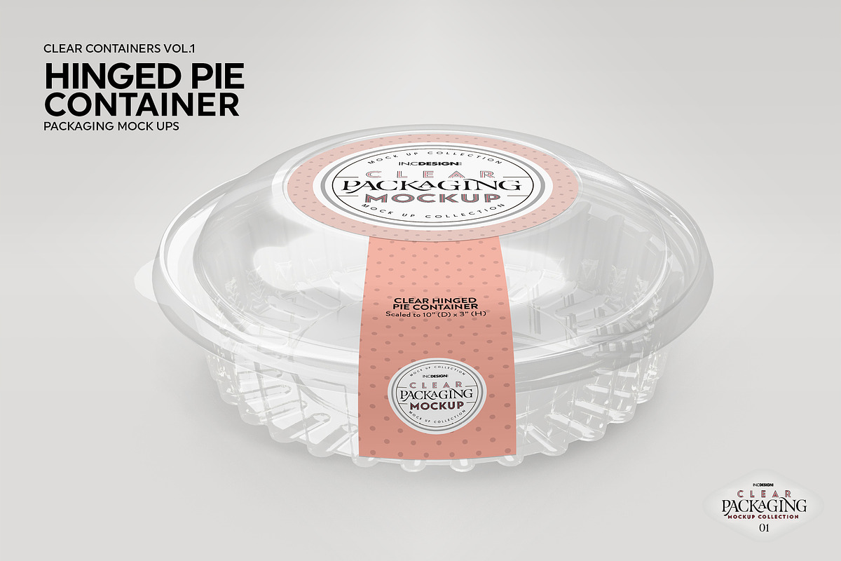Clear Hinged Pie Container Mockup, a Cups & Container Mockup by INCDesign (Photo 5 of 8)