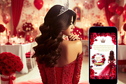 Quinceañera red Video Invite Canva, an Invitation Template by VM PARTYS  BY TAIRUMA (Thumbnail 9 of 9)