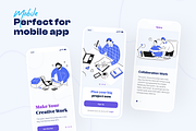 Workspace Activity Illustration Set, an Illustration by Illustraly Design