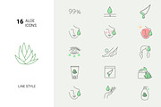 Aloe vera treatment icons, an Icon by mayrum (Thumbnail 1 of 2)