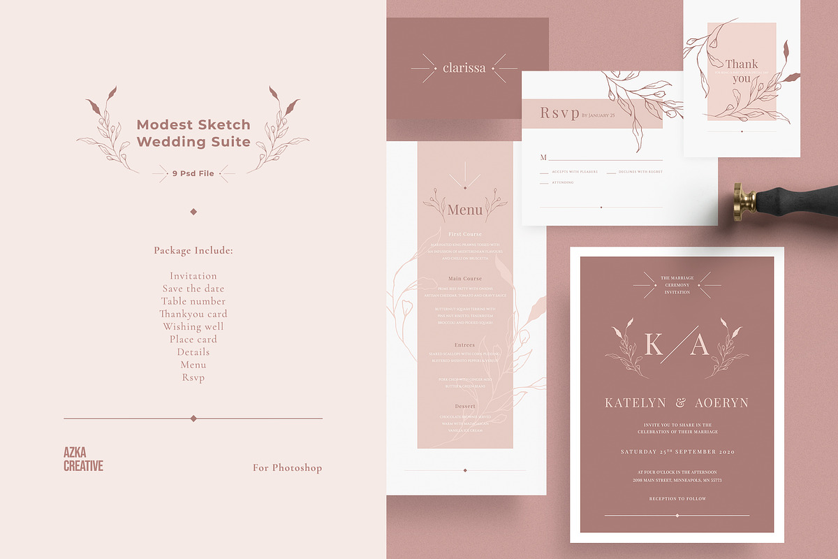 Wedding Invitation Bundle, an Invitation Template by Azka Creative (Photo 11 of 11)