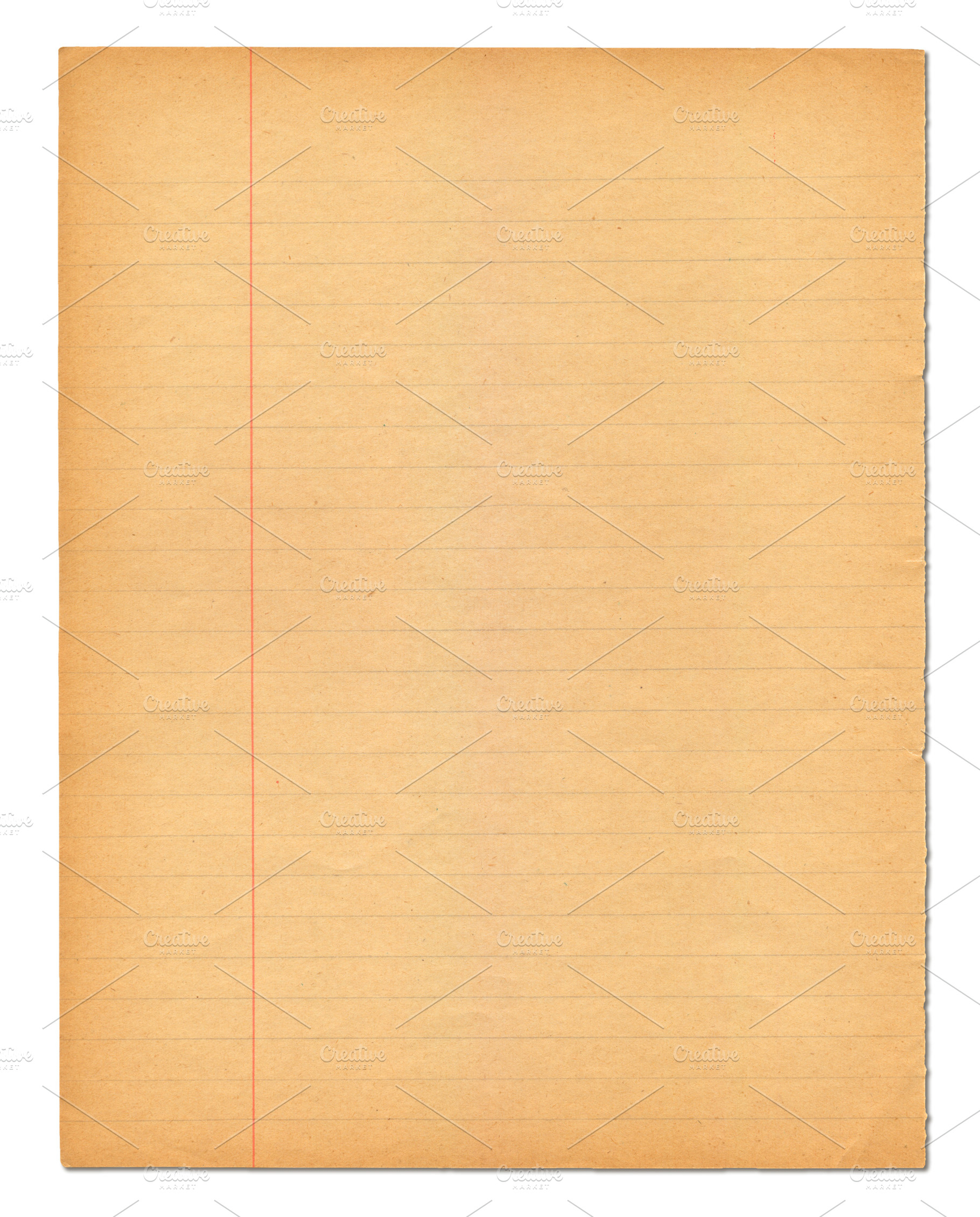Lined vintage notebook paper isolated on white, a Background Photo by GoodGoods