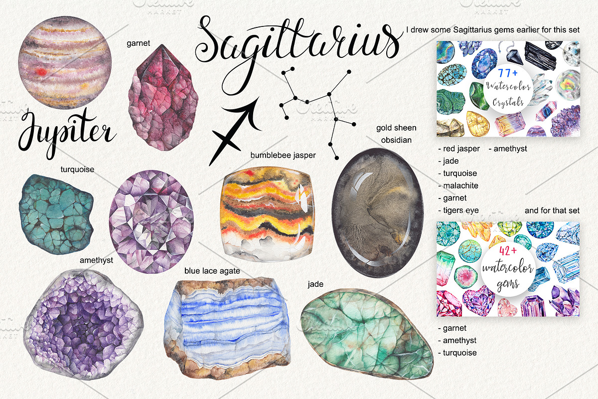 Birthstones Planets Zodiac Crystals, an Illustration by Alena Solonshchikova (Photo 10 of 13)