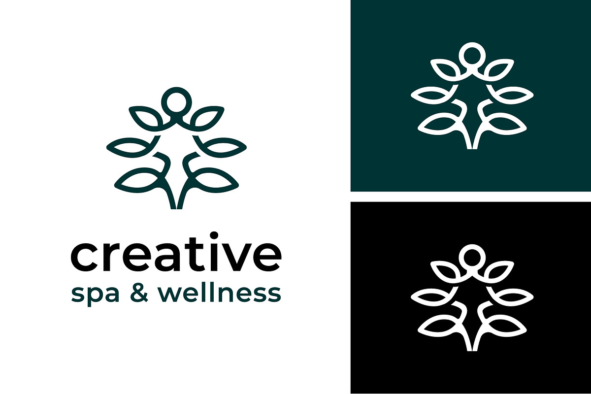 Abstarct people yoga with plant Logo, a Branding & Logo Template by funpixel