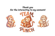 2-in-1 Punch Baby Monkey Clipart, an Animal Illustration by InkyQueenArt (Thumbnail 8 of 8)