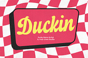 Duckin – Funky Retro Script, a Script Font by Four Lines Std. (Thumbnail 1 of 10)