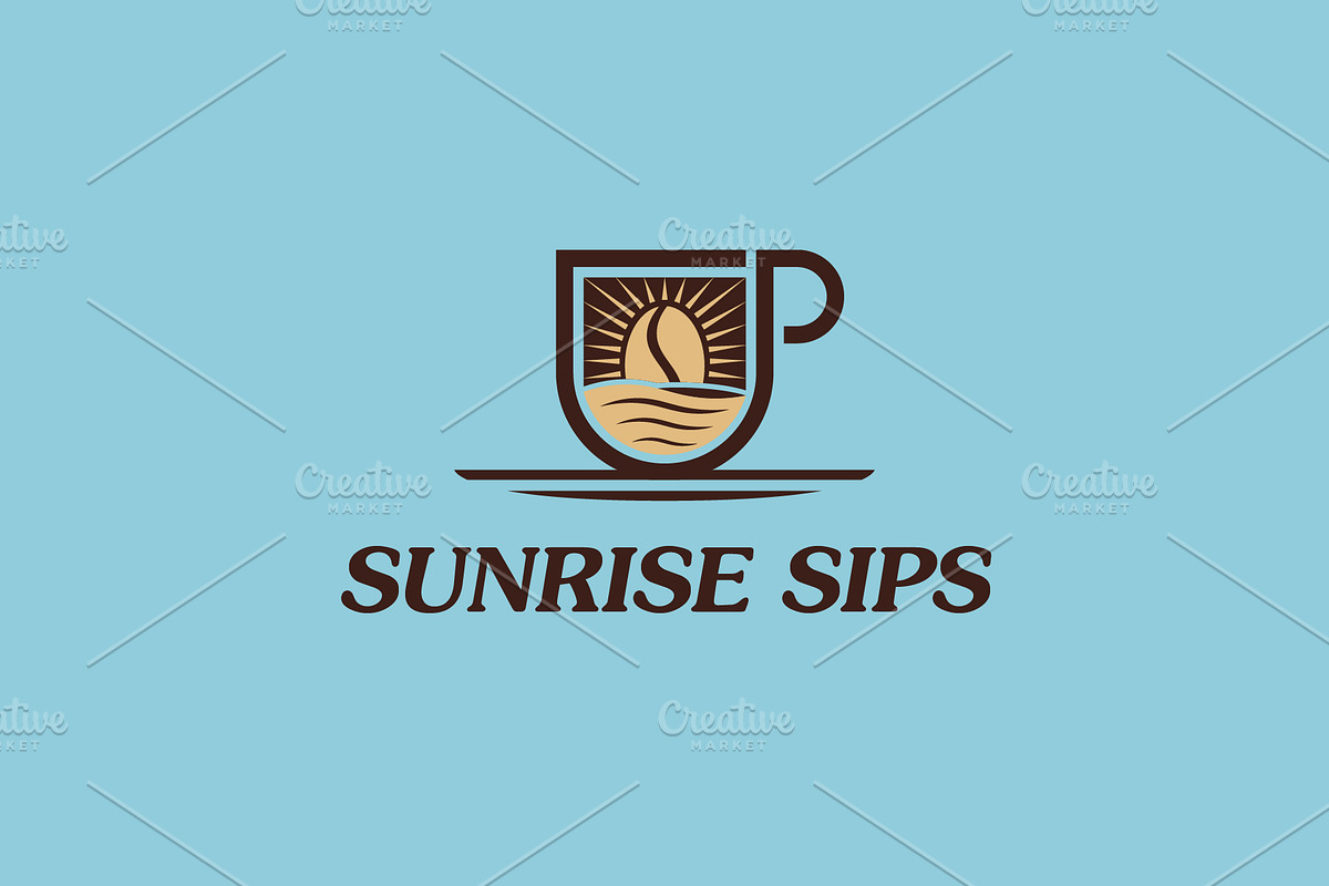 Sunrise Sips Logo, a Food Illustration by Kaushal Jangid (Photo 4 of 4)