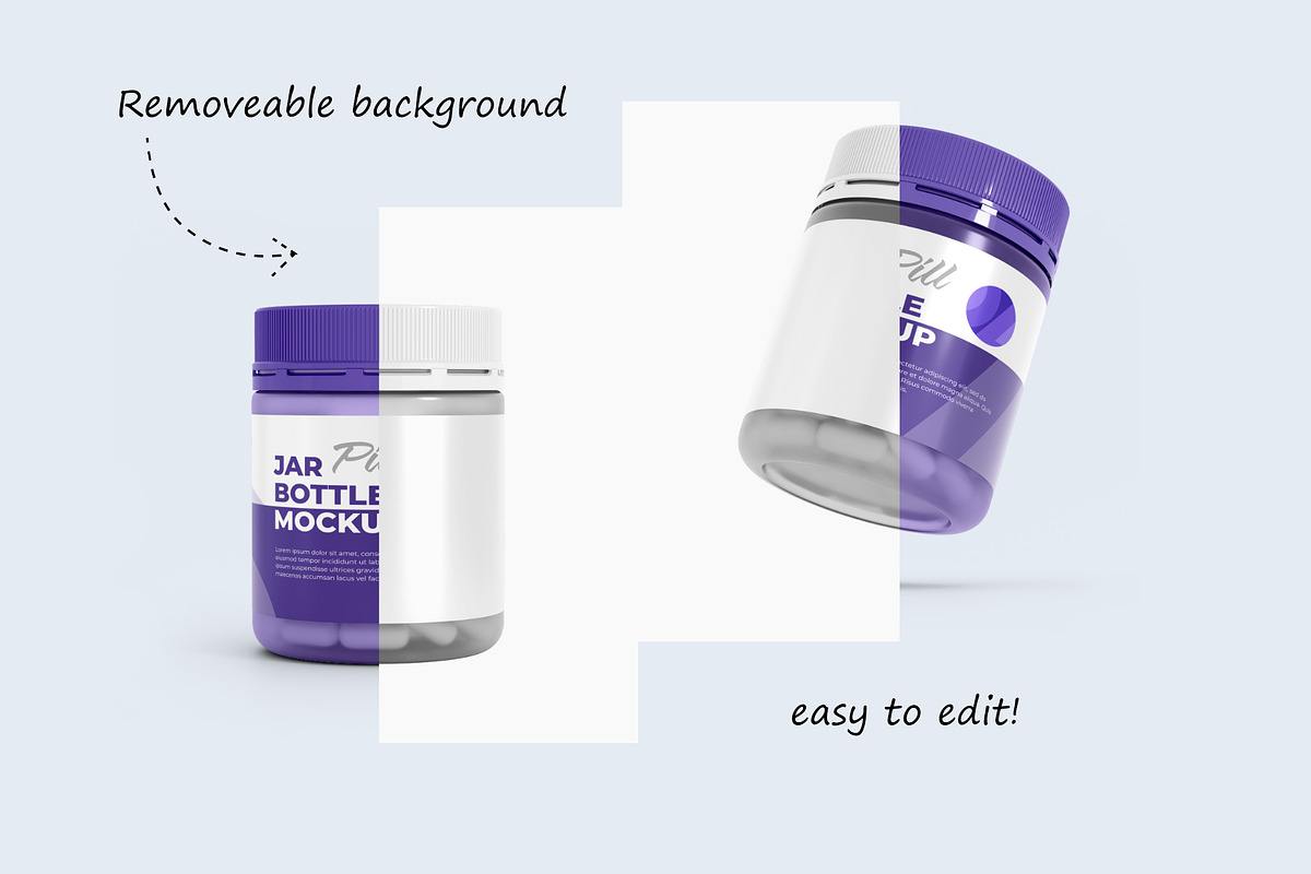 Pill Jar Bottle Mockup (05 PSD), a Packaging Mockup by Adstart (Photo 3 of 4)