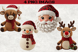 Leopard Print Crochet Christmas PNG, an Illustration by Craft Nest