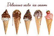 ice cream vector illustrations, a Decorative Illustration by Natalka Dmitrova art (Thumbnail 9 of 9)
