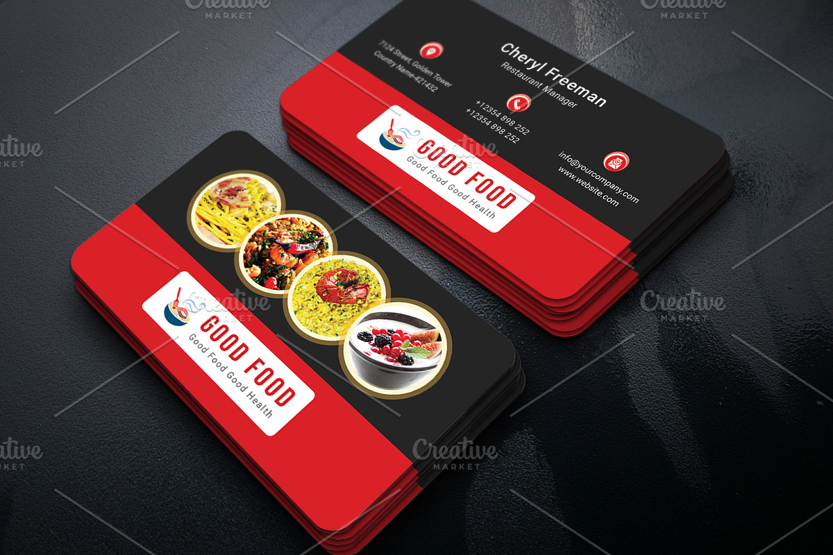 Restaurant Business Card, a Business Card Template by graphicsunday (Photo 1 of 5)