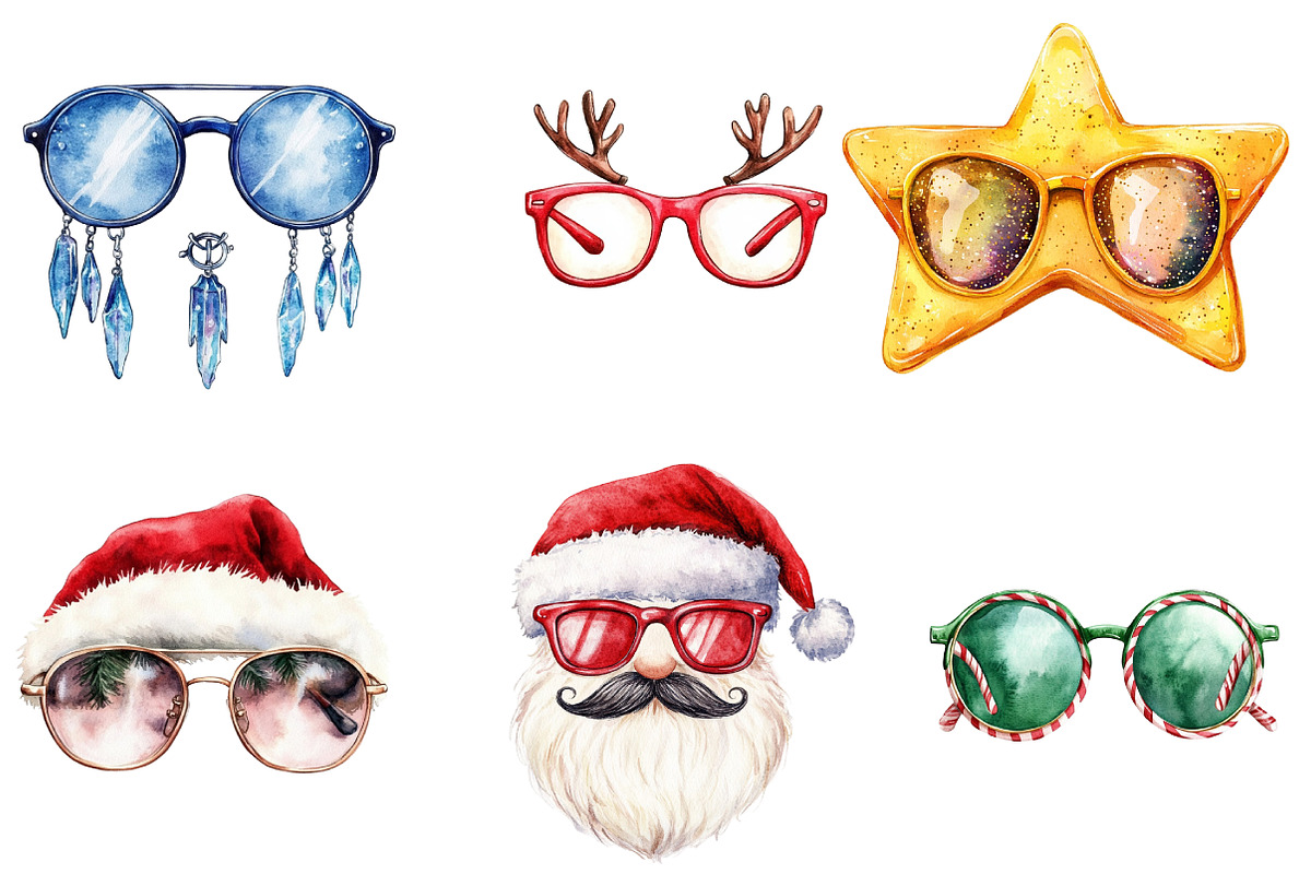 Winter Glasses Christmas Clipart, an Illustration by DreamArtGraphic (Photo 4 of 5)