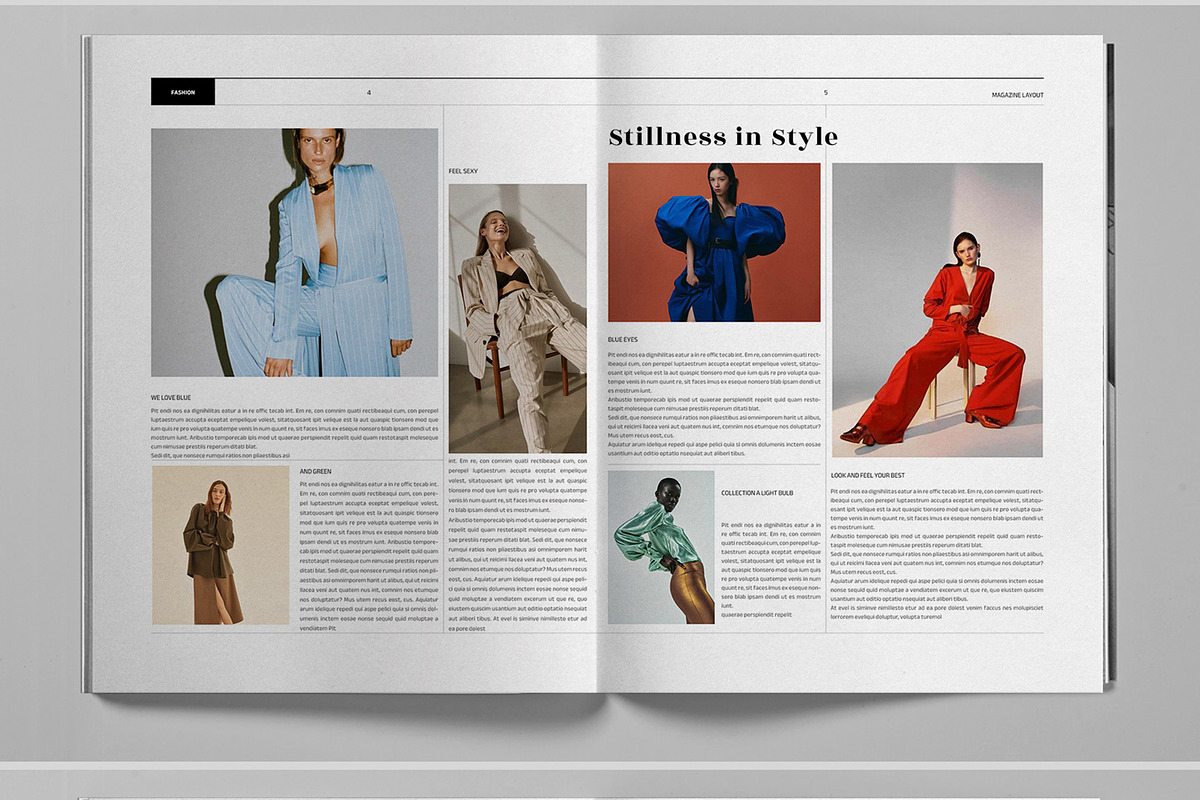Grayscale Fashion Magazine Brochure, a Magazine Template by Boris Cupac (Photo 4 of 7)