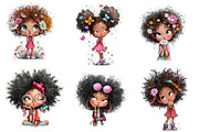 Quirky Black Girl Clipart, an Illustration by CreationArt (Thumbnail 4 of 4)