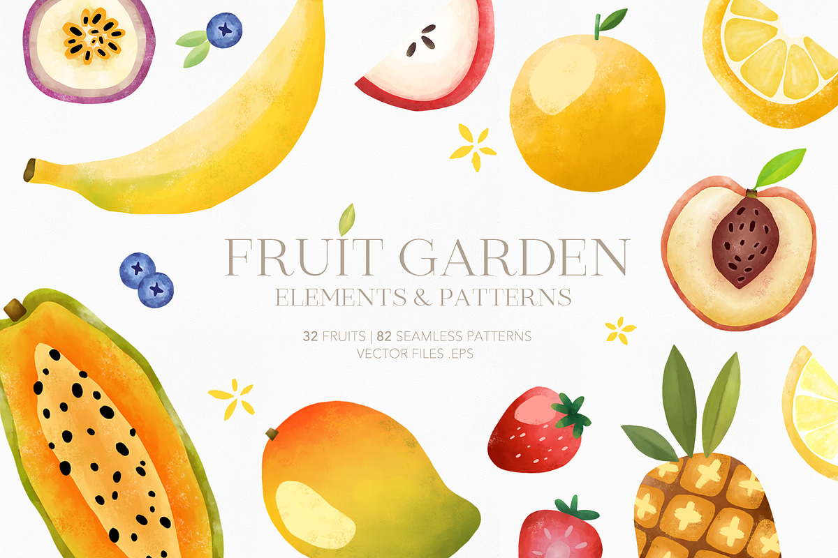 Fruit Garden - Elements and Patterns, a Decorative Illustration by Alisa Fimen Design (Photo 1 of 18)