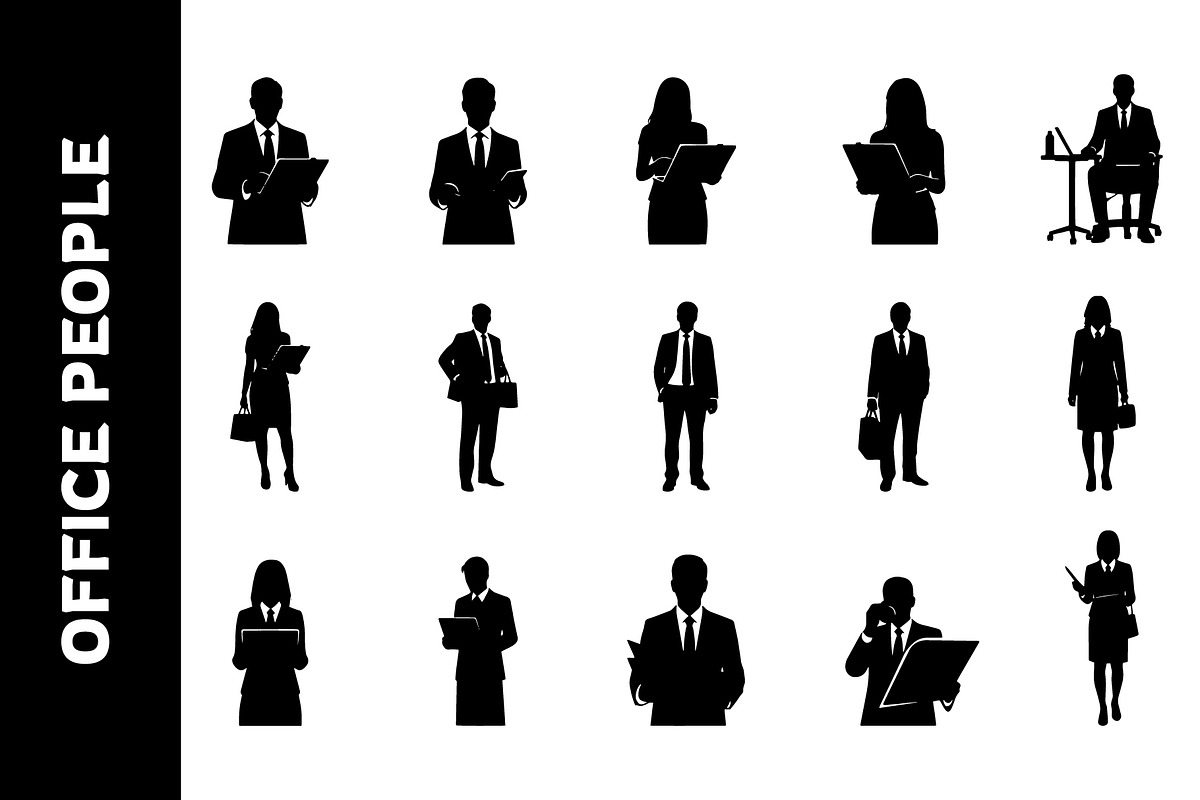 Office People Silhouette Collection, a Person Illustration by nandinigraphics (Photo 1 of 3)