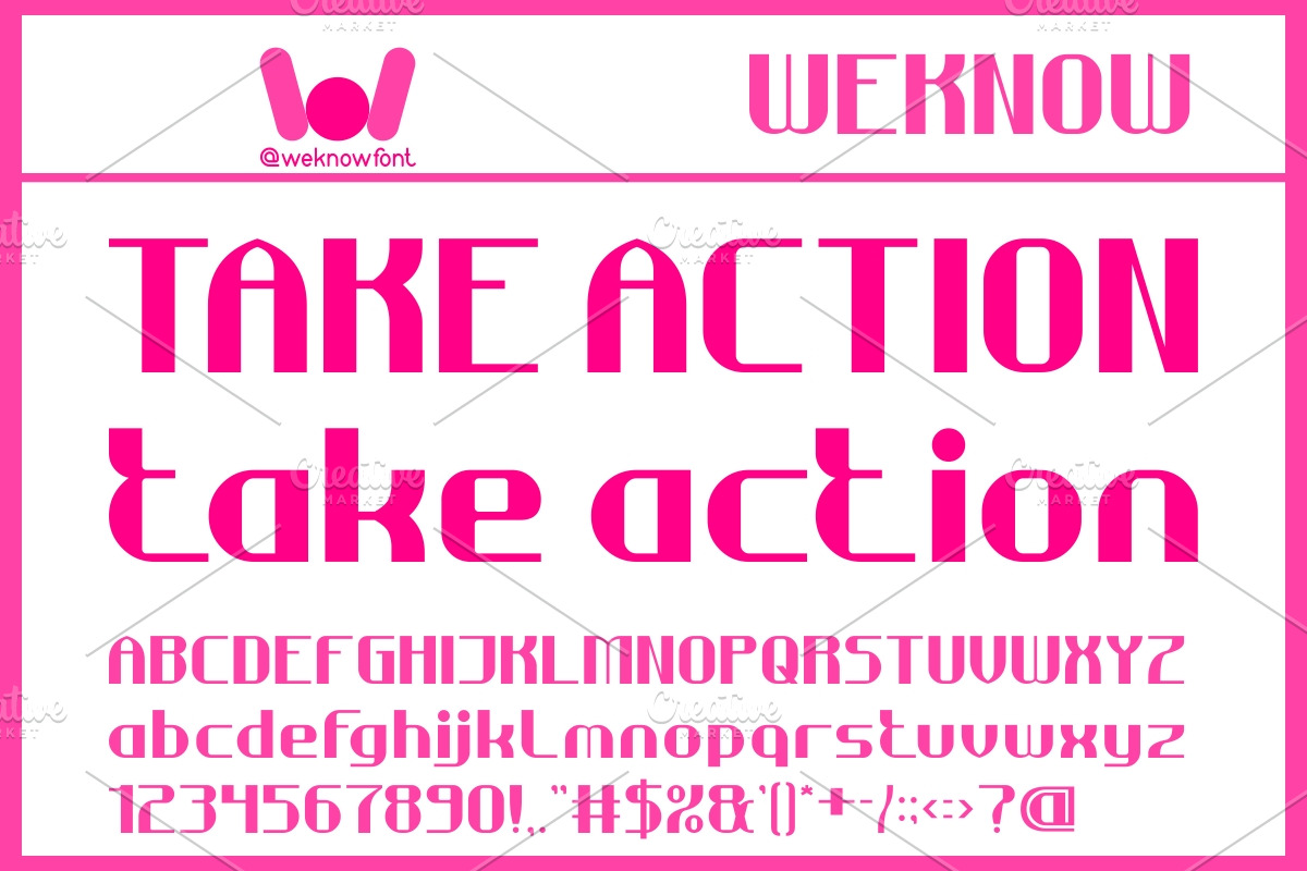 Take action font, a Sans Serif Font by weknow (Photo 1 of 8)