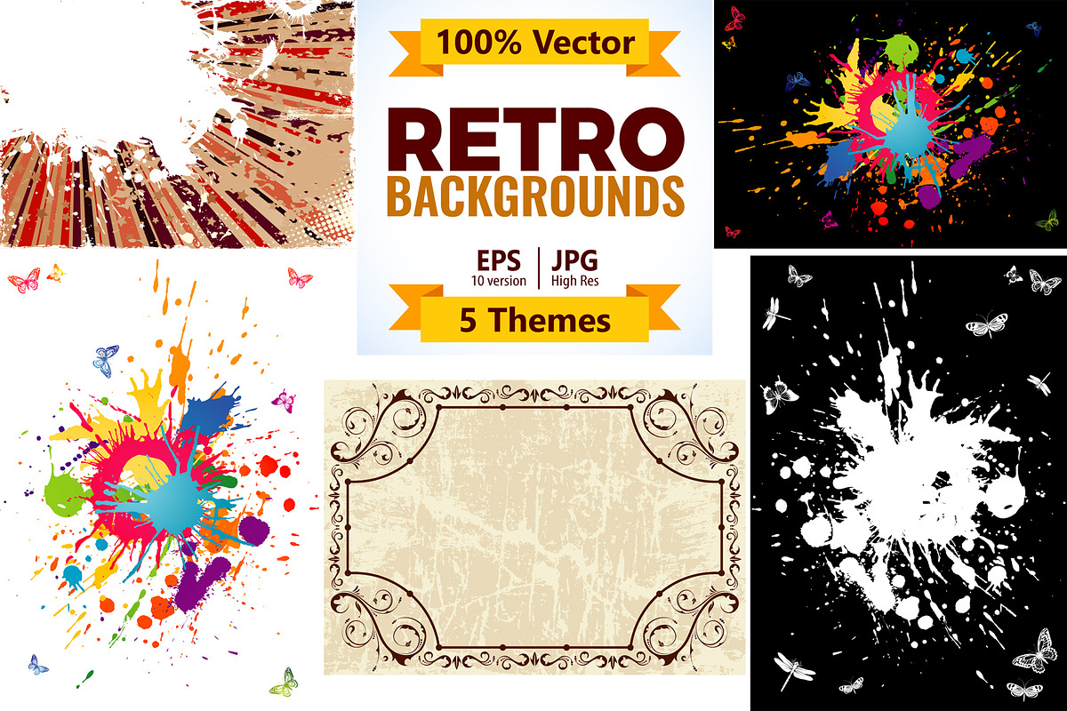 Retro Abstract Backgrounds, a Decorative Illustration by TAlex (Photo 1 of 6)