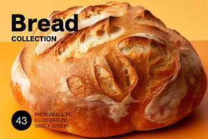 Bread. 43 images, a Food Illustration by Handmadefont