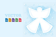 Snow Angel Winter Vector Art, a Seasonal Illustration by cvcreative (Thumbnail 1 of 2)