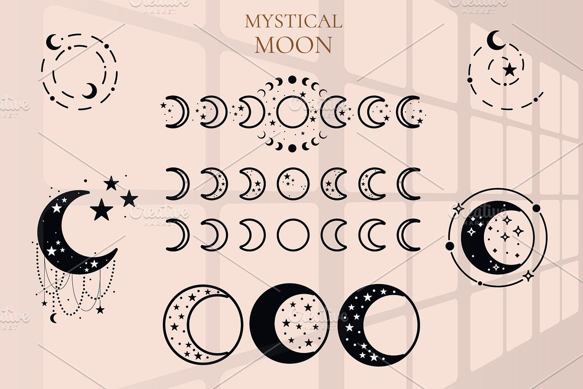 Mystical Moon and Stars, a Graphic by Svetlana Avv (Photo 3 of 7)