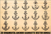 Ornamental Anchor Silhouette SVG, an Illustration by Designs_River (Thumbnail 1 of 31)