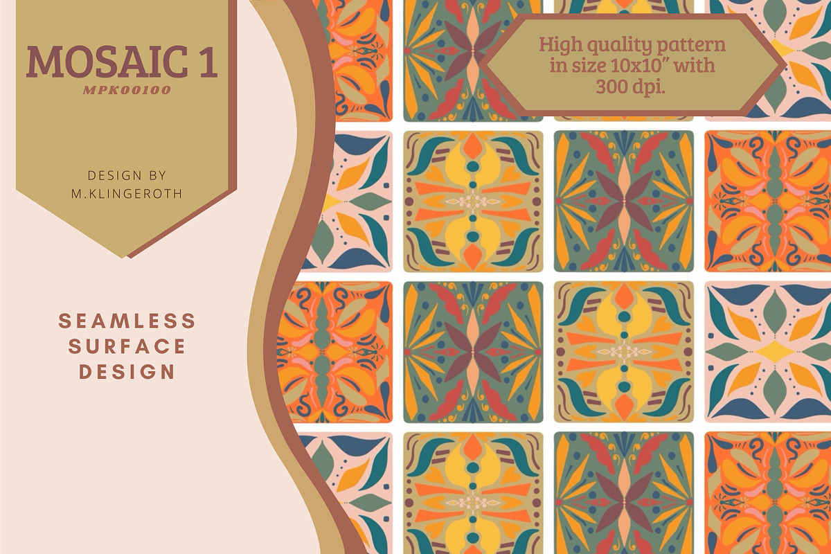Mosaic 1, MPK00100- Seamless Pattern, a Pattern Graphic by MissPerfectKaos (Photo 1 of 4)