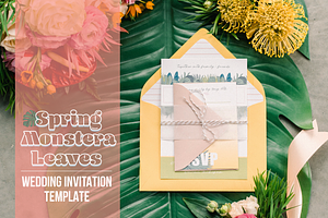 Spring Leaves Wedding Invitation, an Invitation Template by Cordial Punch Press