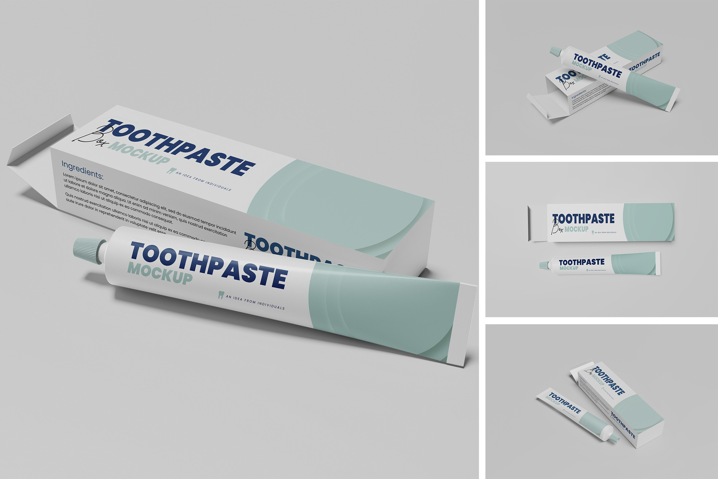 Toothpaste with Package Mockup, an Advertising Mockup by xavier_studio